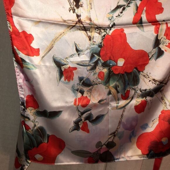 Large Vibrant Floral Polyester Scarf - Picture 3 of 11